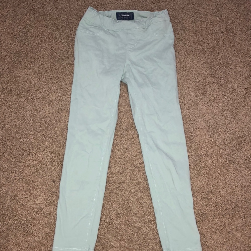 Mint Green Jeggings Size 8 & adjustable waist